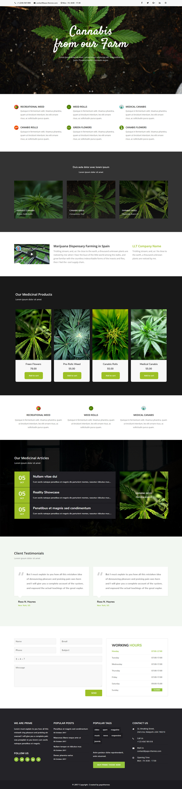 joomla cannabis weed marijuana template
